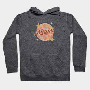 Miami Florida Retro Vintage disco ball brown Hoodie